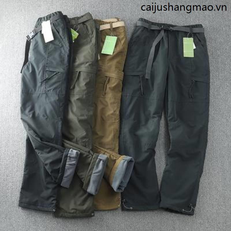 Xuất Khẩu Sang Đức Quần Dài Ống Đứng Lót Lông Cừu Mềm Mại Chống Gió Không Thấm Nước Mặc Ngoài Trời Mùa Đông Cho Nam