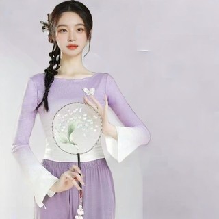 Top thực hành quần áo khiêu vũ hiện đại dài tay nữ khiêu vũ cổ điển trung quốc khiêu vũ body quần áo khiêu vũ