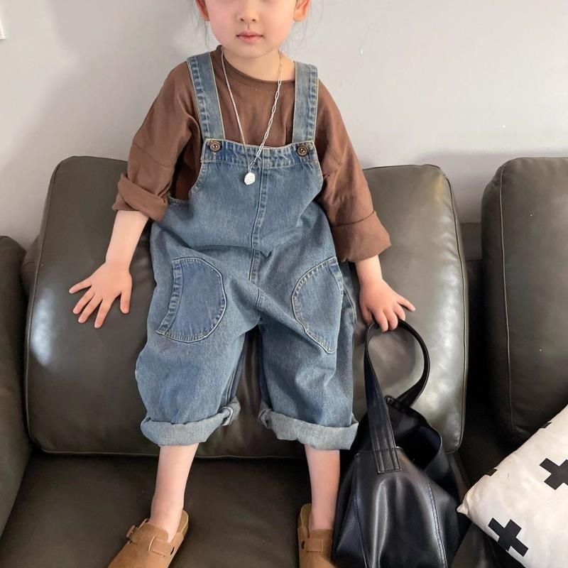 Quần Yếm jeans Phong Cách Hàn Quốc Cho Bé