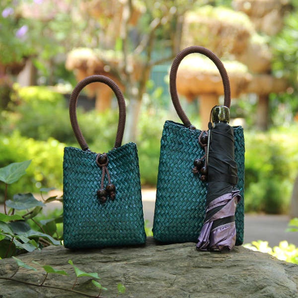 Túi Xách Đan Lát Phong Cách retro Nữ Tính