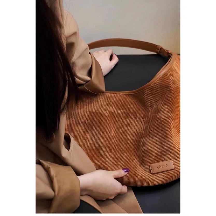 Túi Xách tote Vải Nhung Phong Cách retro Hàn Quốc Thời Trang Mới 2023