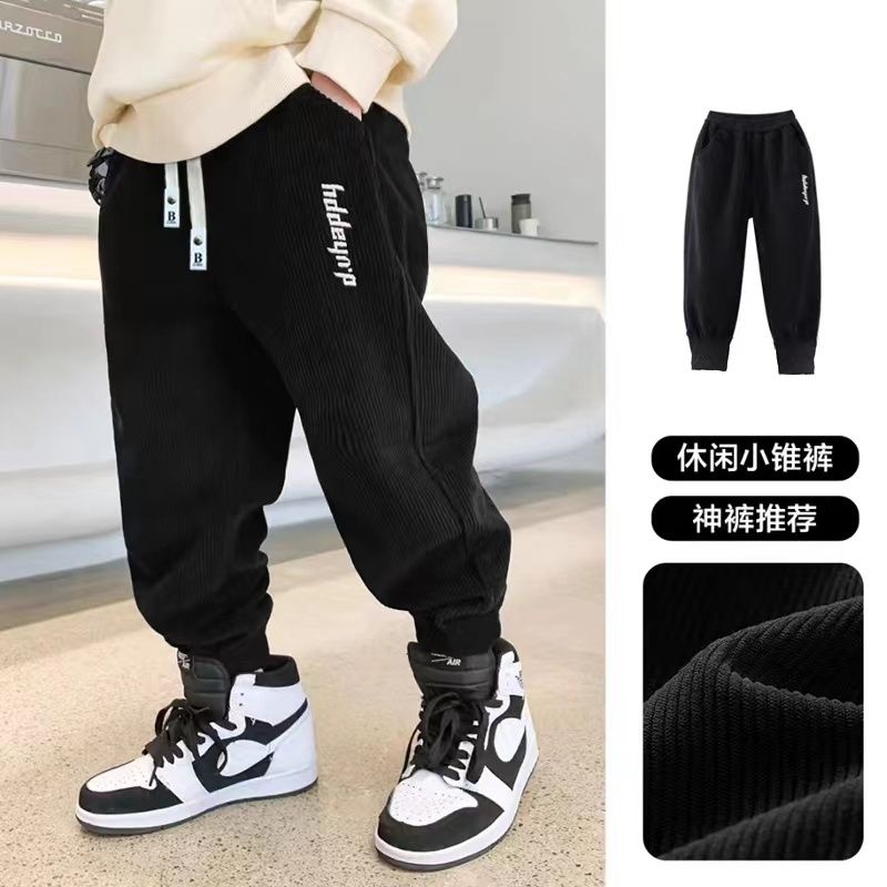 Quần Dài Thể Thao Vải Nhung Phong Cách Mới Thời Trang Xuân Thu Cho Bé Trai