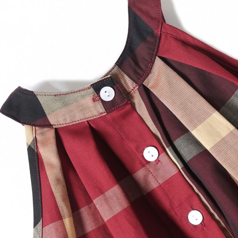 Đầm Công Chúa cotton Nguyên Chất Kẻ Sọc Caro Phong Cách Mới Mùa Hè Cho Bé Gái