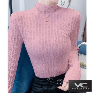 Y & c ~ Áo Dệt Kim Ôm Dáng Cổ Lọ Thời Trang Xuân Thu Mới Bán Chạy