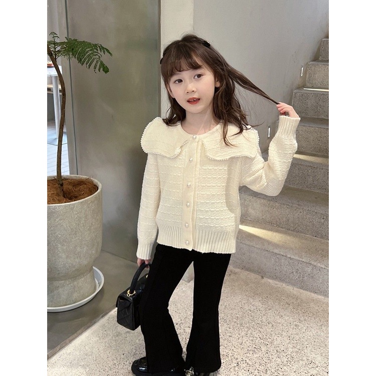 Áo Khoác cardigan Dệt Kim Dáng Vừa Thời Trang Mùa Xuân 2023 Mới Cho Bé Gái