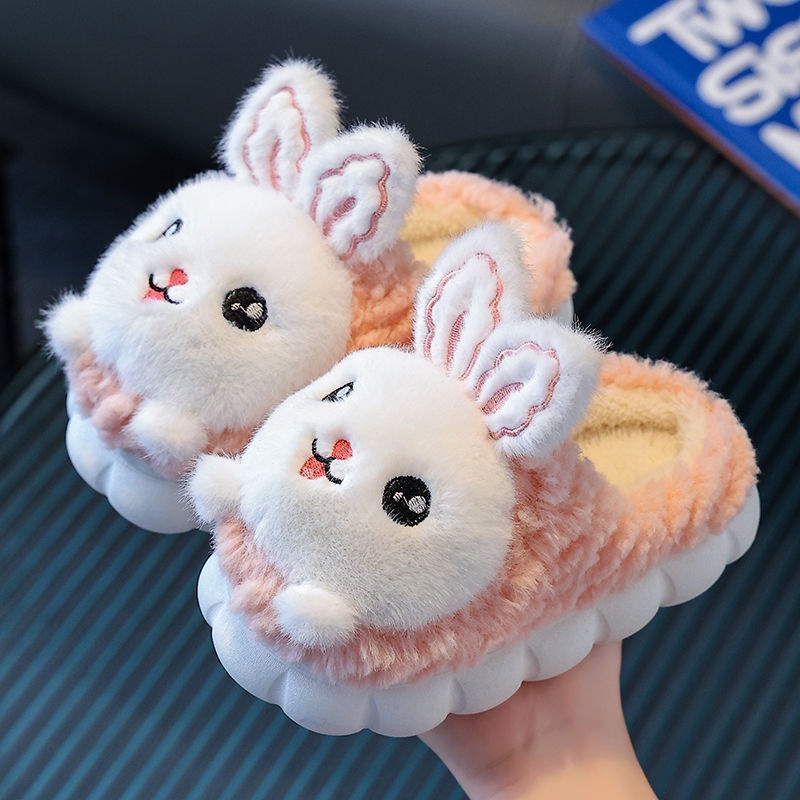 ~ Dép Bông Đi Trong Nhà Chống Trượt Giữ Ấm Mùa Thu Đông Cho Bé Gái