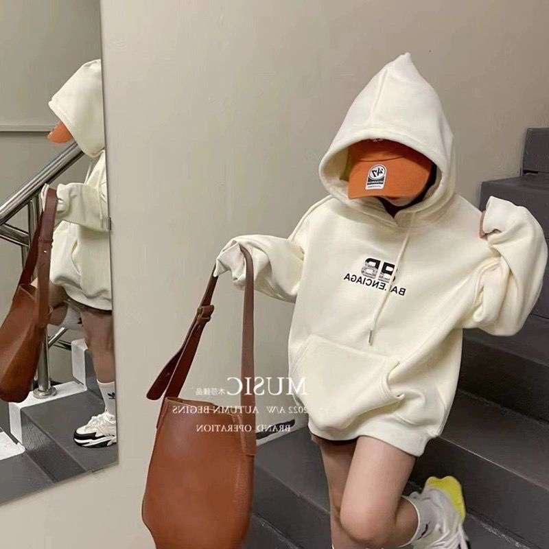 Áo sweatshirt Lông Cừu Một Mảnh Cỡ Vừa Và Lớn Phong Cách Mới Mùa Thu Đông Dành Cho Bé Gái