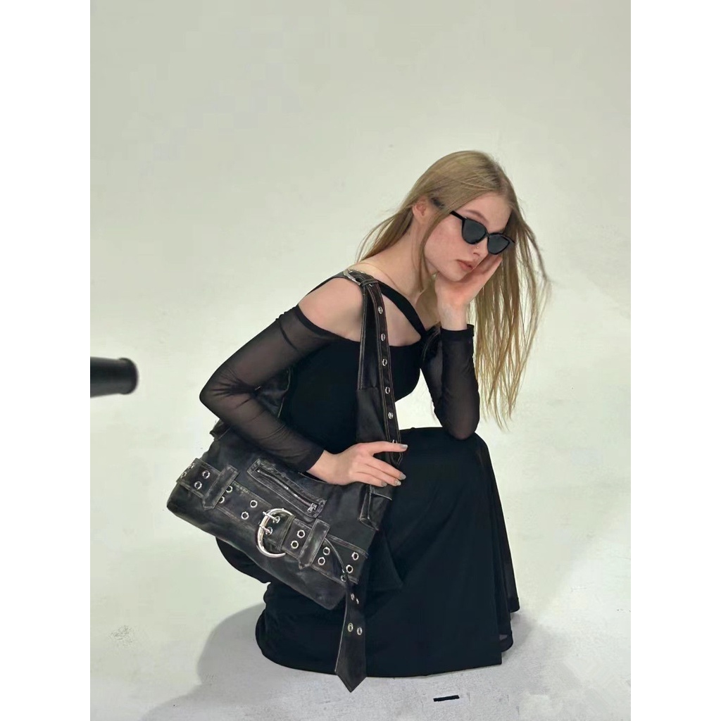 Túi denim Đeo Một Bên Vai Sức Chứa Lớn Phong Cách Âu Mỹ Cổ Điển Thời Trang Thường Ngày Cho Nữ one