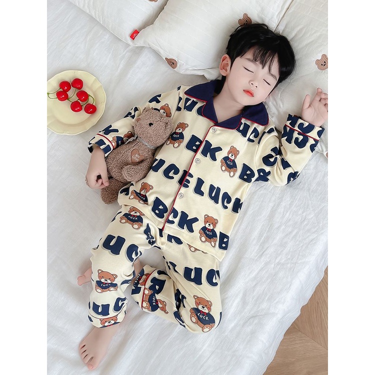 Bộ Đồ Ngủ Tay Dài In Hoạt Hình Dành Cho Bé Trai