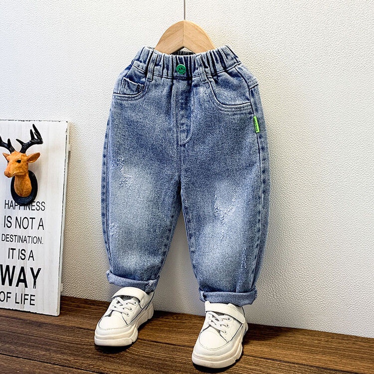 Hàng Có Sẵn ~  Áo Khoác denim Có Mũ Trùm Phong Cách Mới Hợp Thời Trang Xuân Thu Dễ Phối Đồ Cho Bé Trai