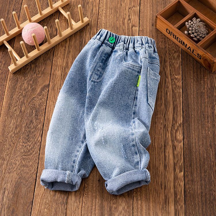 Hàng Có Sẵn ~  Áo Khoác denim Có Mũ Trùm Phong Cách Mới Hợp Thời Trang Xuân Thu Dễ Phối Đồ Cho Bé Trai