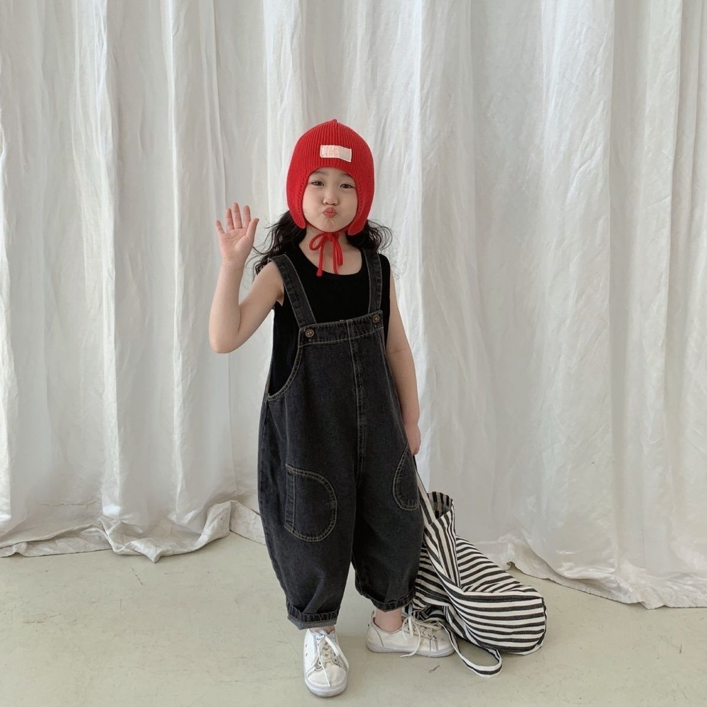 Quần Yếm jeans Phong Cách Hàn Quốc Cho Bé
