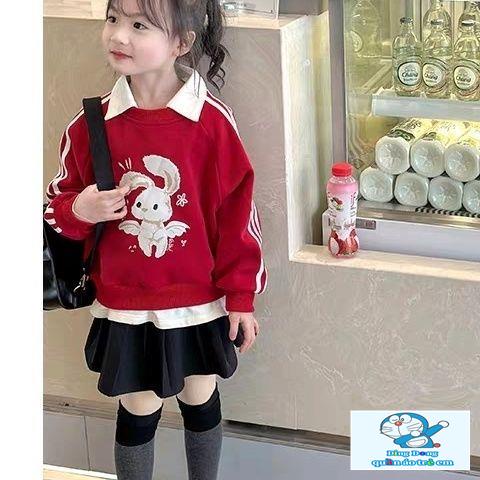~ Áo sweatshirt Cổ Thỏ Phong Cách Mới Hợp Thời Trang Xuân Thu Cho Bé Gái