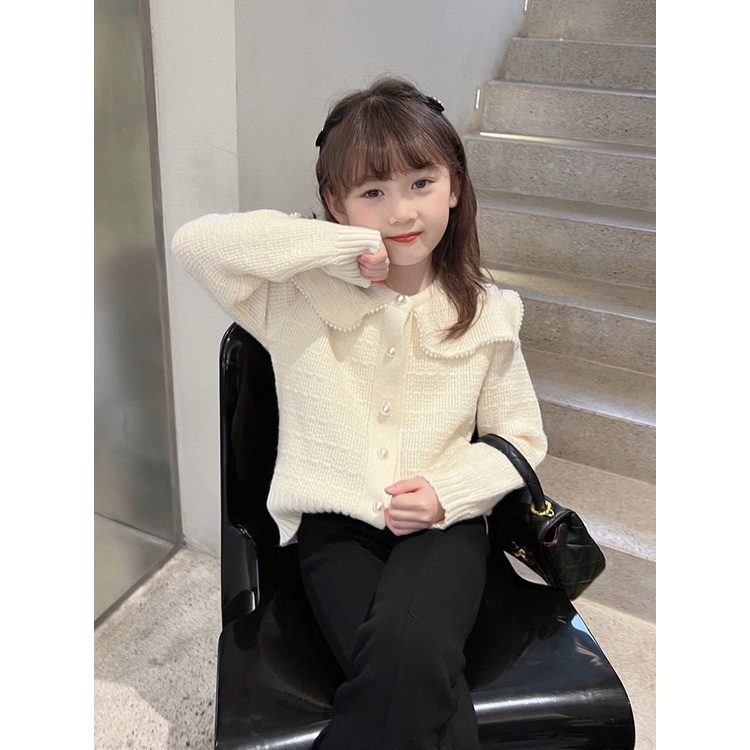 Áo Khoác cardigan Dệt Kim Dáng Vừa Thời Trang Mùa Xuân 2023 Mới Cho Bé Gái
