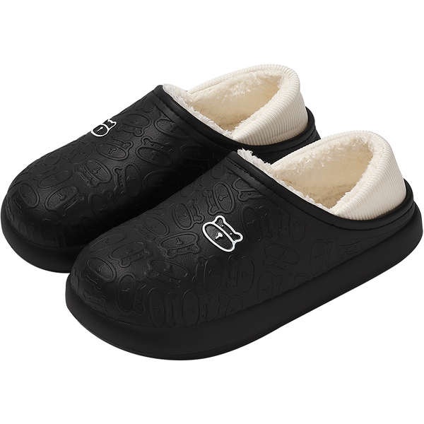 Dép Bông cotton Đế Dày Chống Trượt Chống Thấm Nước Thời Trang Mùa Đông Cho Nam
