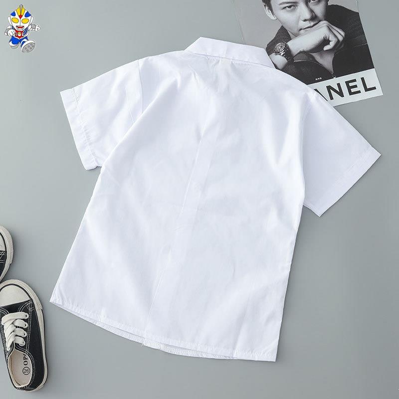 Áo Sơ Mi Tay Ngắn Màu Trắng Thời Trang Mùa Hè 2021 Cho Bé Trai / Gái