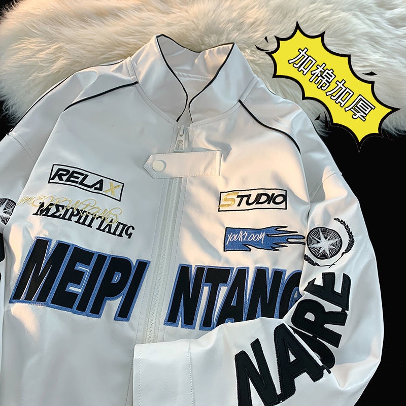 Áo Khoác Bóng Chày cotton Dày Dặn Phong Cách Đường Phố Mỹ Cá Tính Cho Nam