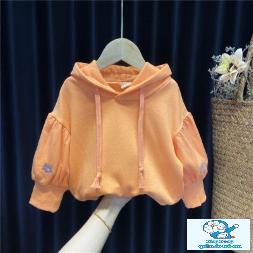 ~ Áo sweatshirt Có Mũ Trùm Tay Phồng Bằng Lông Cừu Phong Cách Hàn Quốc Hợp Thời Trang Mùa Xuân Mới Dành Cho Bé Gái