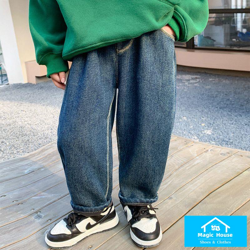 Quần Jean Lót Lông Cừu Dày Dặn Phong Cách Thu Đông Mới Cho Bé Trai  ~ Quần Jean Lót Lông Cừu Phong Cách Mới