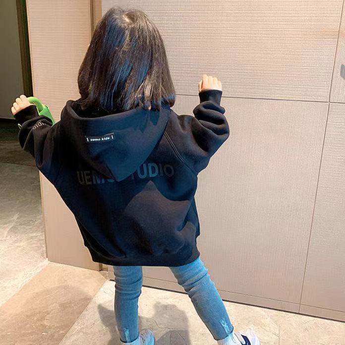 Áo Nỉ Dài Tay In Chữ Phong Cách Mới Thời Trang Thu Đông Cho Bé Gái