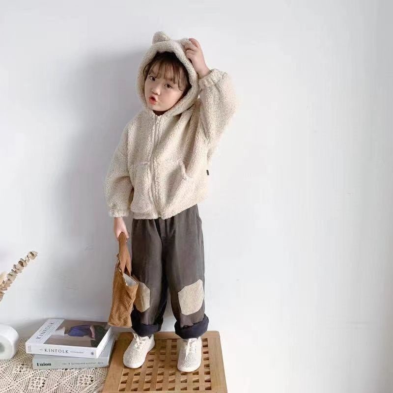 Áo Khoác Len Lông Cừu Dày Giữ Ấm Phong Cách Hàn Quốc Mùa Thu Và Mùa Đông Kiểu Mới Cho Bé Trai Bé Gái