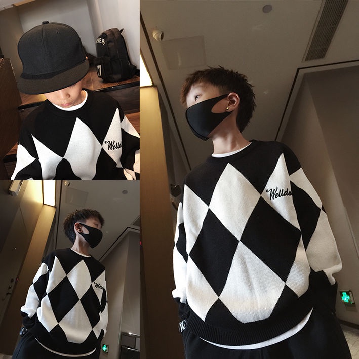Áo Sweater Dáng Rộng Phong Cách Đường Phố Thời Trang Xuân Thu Cho Bé Trai