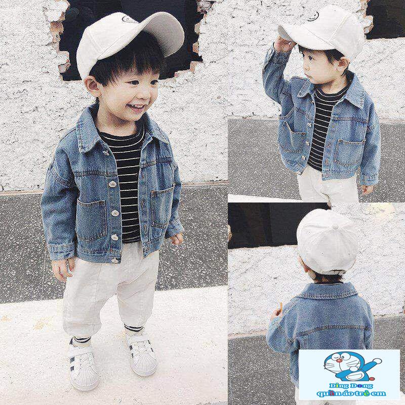 Áo Khoác denim Phong Cách Hàn Quốc Thời Trang Xuân Thu Cho Bé Trai