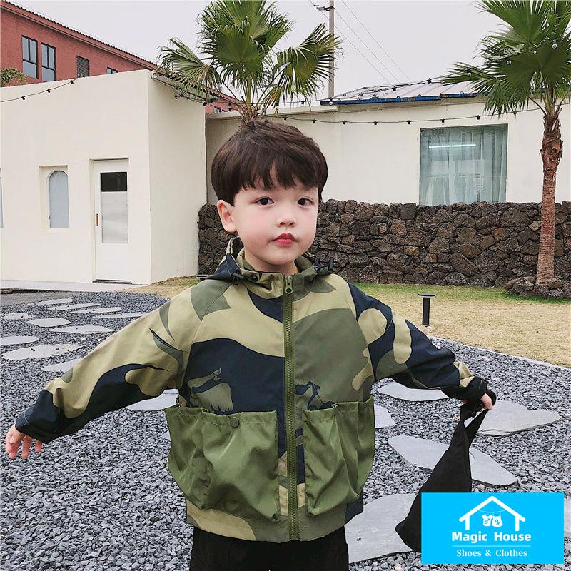 ~ Áo Khoác Mỏng Phong Cách Mới Mùa Xuân Thu Dáng Rộng Họa Tiết Rằn Ri Phương Tây Cho Bé Trai