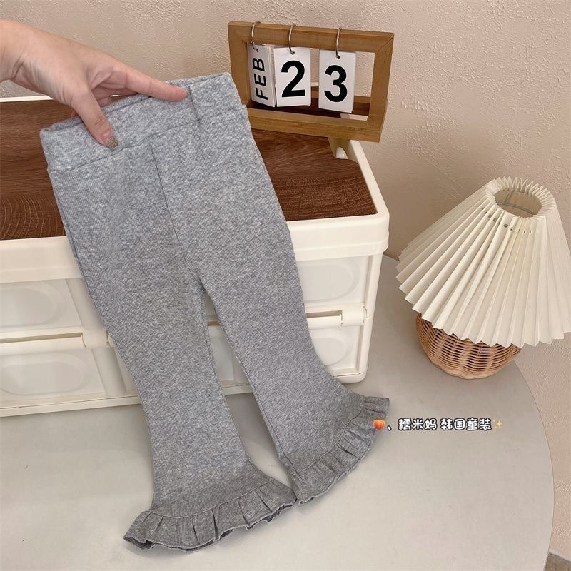 Quần Ống Loe Kẻ Sọc Ngang Phong Cách Mới Dành Cho Bé Gái