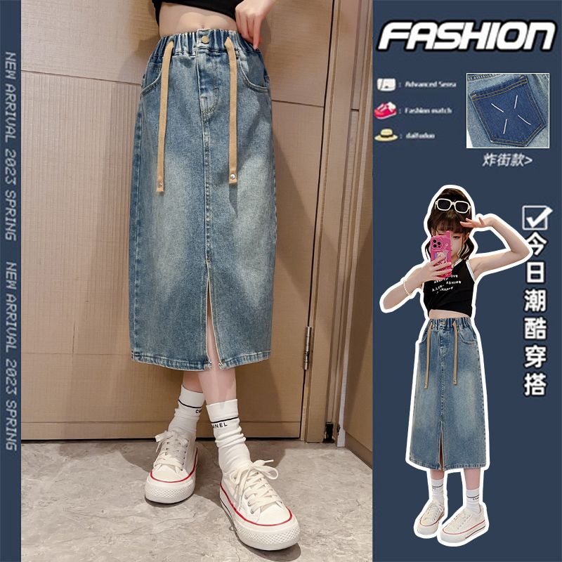 Hàng Mới Về Mới Chân Váy denim Thời Trang 2023 Dành Cho Bé Gái