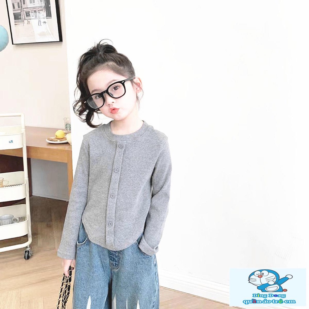 ~ Áo Thun Ôm Dáng Phong Cách Hàn Quốc Thời Trang Xuân Thu Mới Cho Bé Gái