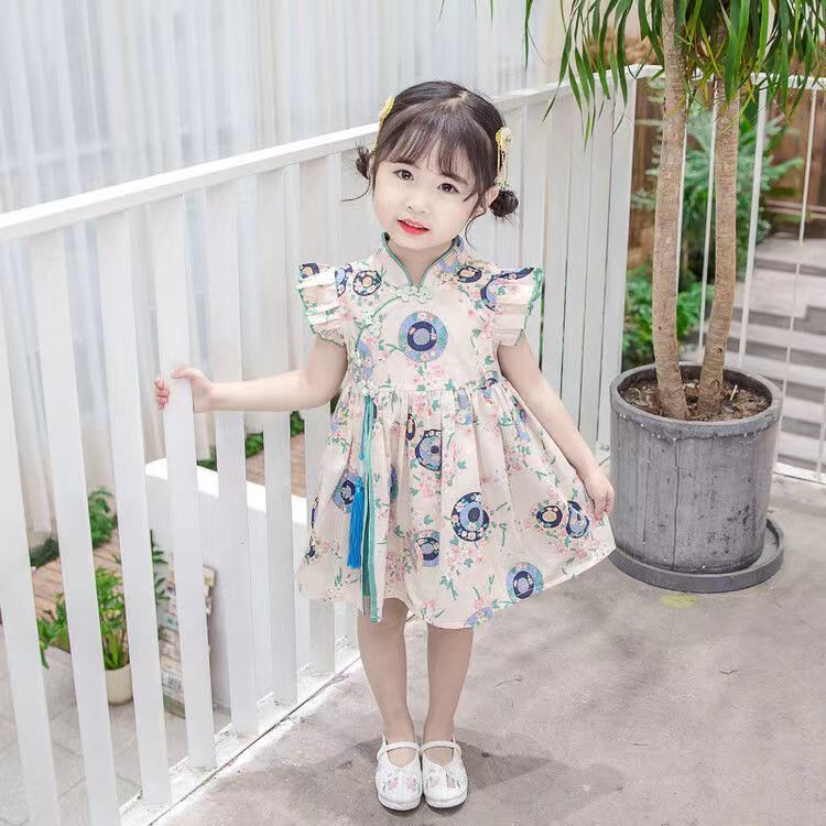 Đầm Sườn Xám Phong Cách Trung Hoa Cổ Điển Kiểu Mới 2023 Cho Bé Gái