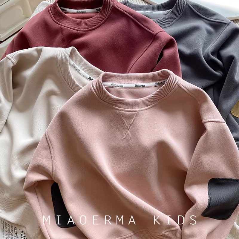 Áo Sweater Màu Trơn Phong Cách Thời Trang Xuân Thu Hàng Mới Dành Cho Bé Trai Và Bé Gái