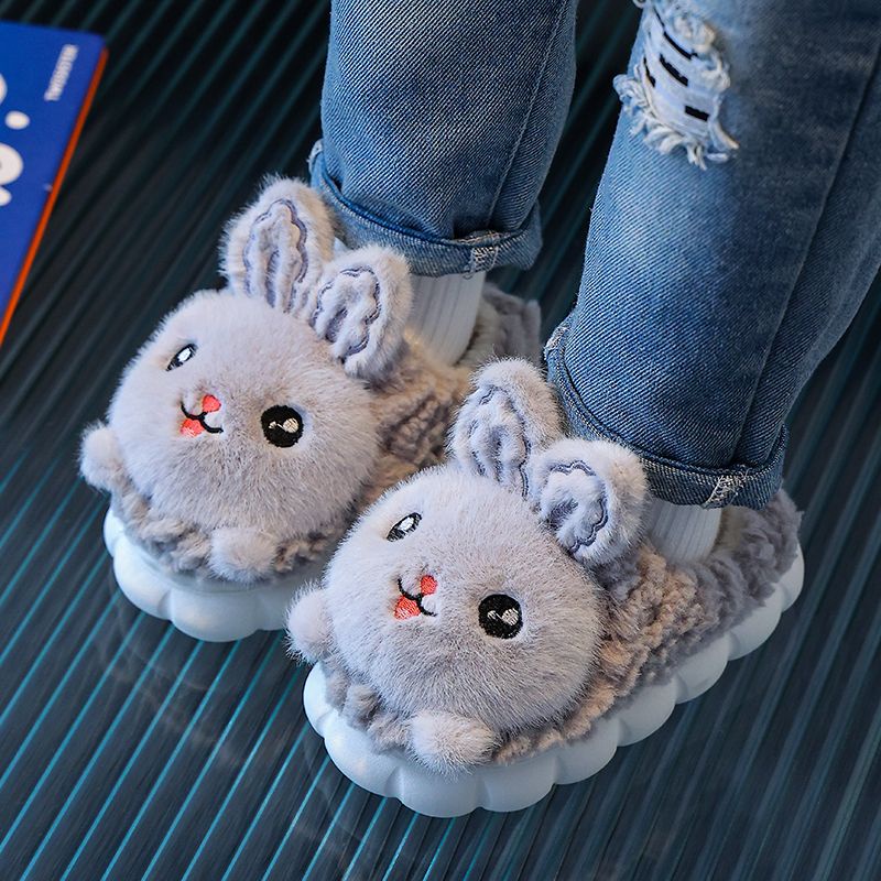 ~ Dép Bông Đi Trong Nhà Chống Trượt Giữ Ấm Mùa Thu Đông Cho Bé Gái