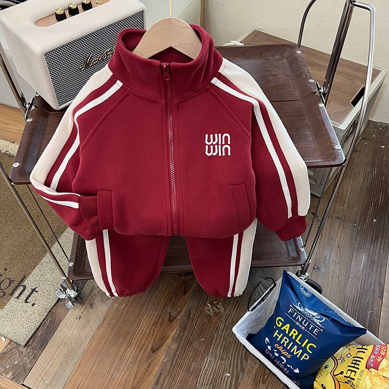 Áo Khoác cardigan Cổ Đứng Kèm Quần Dài Thời Trang Mùa Thu Cho Bé Trai