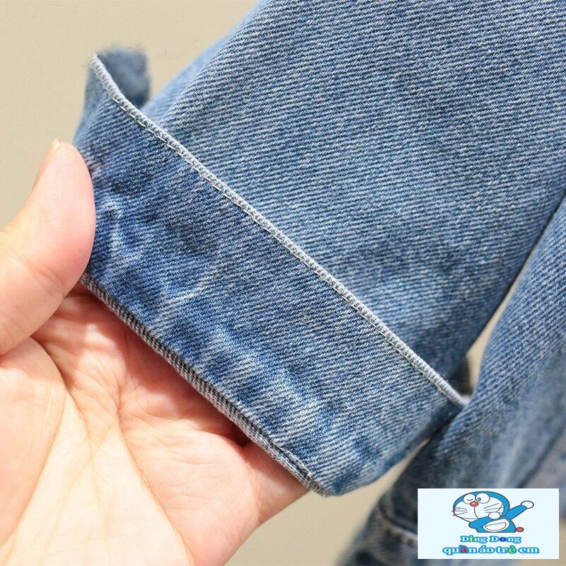 Áo Khoác denim Phong Cách Thời Trang Xuân Thu Mới Cho Bé Trai Và Gái