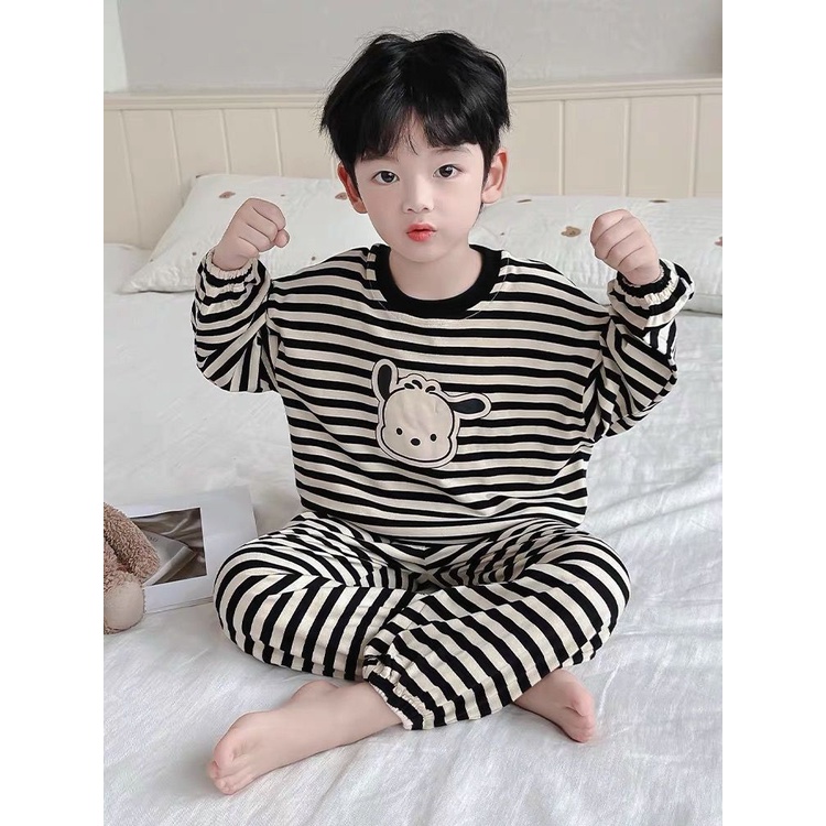 Bộ Đồ Ngủ Tay Dài Dáng Rộng In Họa Tiết Hoạt Hình Thời Trang Xuân Thu Cho Bé Trai
