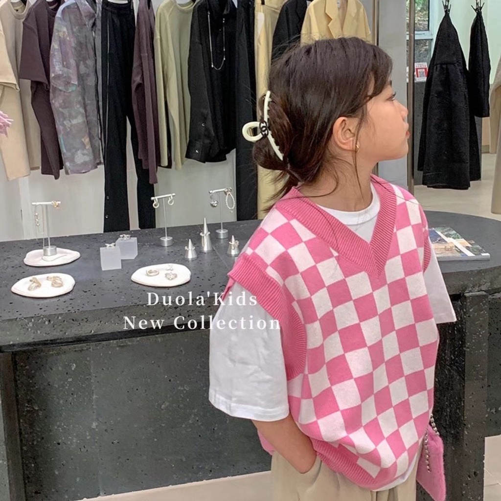 Áo Khoác sweater Dệt Kim Không Tay Dáng Rộng Phong Cách Hàn Quốc Thời Trang Xuân Hè 2022 Mới Dành Cho Bé Gái