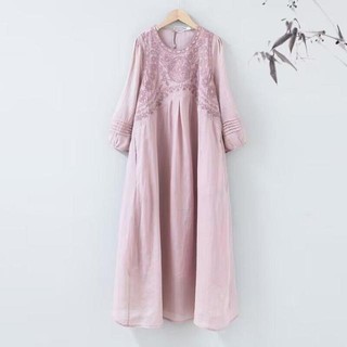 Bán Chạy Ưu Đãi Đặc Biệt Đầm cotton Lanh Dáng Rộng Thêu Đuôi Công Nghiệp Nặng Cho Nữ Vào Mùa Hè