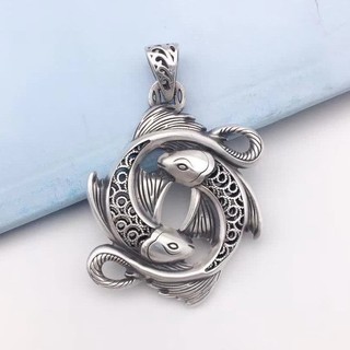  Chúc May Mắn Koi Song Ngư Mặt Dây Chuyền Retro Phong Cách Dân Tộc May Mắn Thời Trang Độc Đáo Nam Nữ Xe Móc Khóa Áo Len Dây Xích 4.15 
