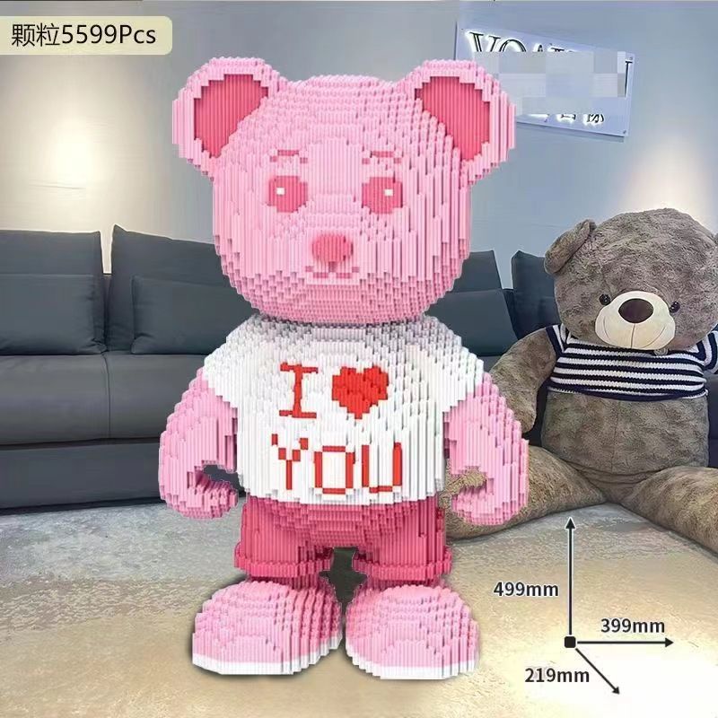 Khối Đồ Chơi Lego Lắp Ráp Gấu Teddy Màu Hồng Dễ Thương