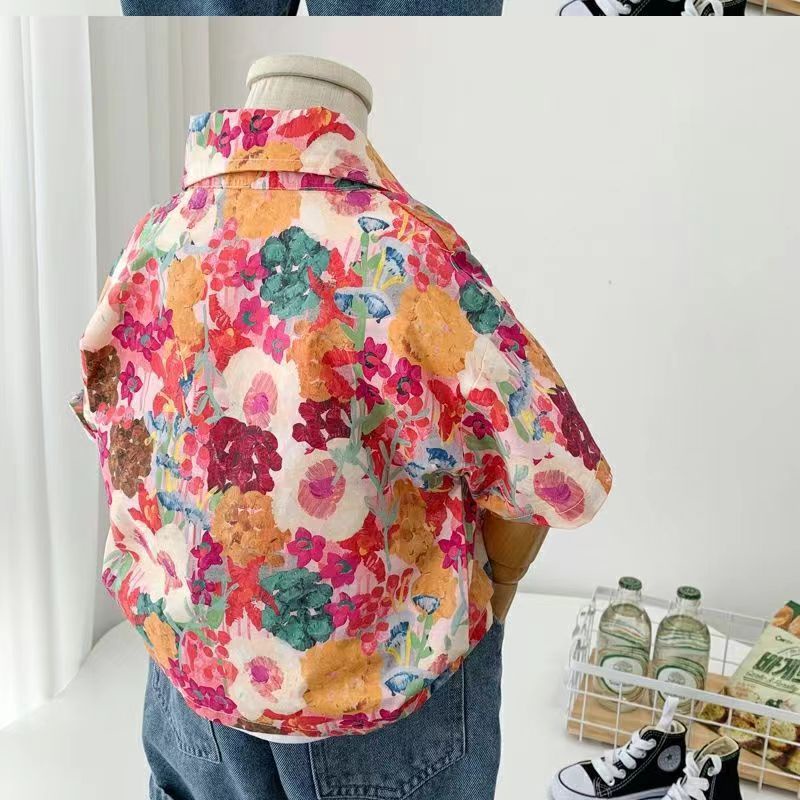 M & h ~  Áo Sơ Mi Ngắn Tay Họa Tiết Hoạt Hình Phong Cách Mới Năm 2023 Cho Bé Trai