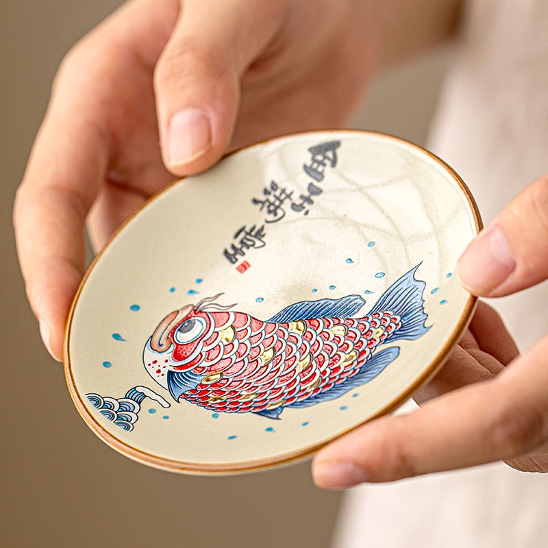 Đế Lót Ly Trà Cách Nhiệt Chống Bỏng Phong Cách Trung Hoa  jinyu mantang arowana