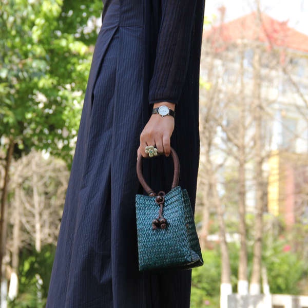 Túi Xách Đan Lát Phong Cách retro Nữ Tính