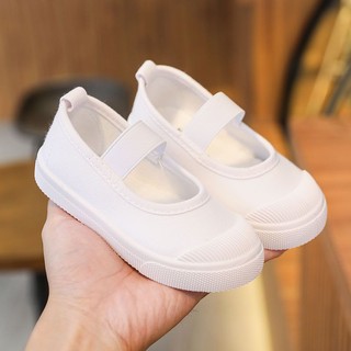 Giày Vải canvas Đế Mềm Màu Trắng Thời Trang Xuân Thu Cho Bé Mẫu Giáo 9.21