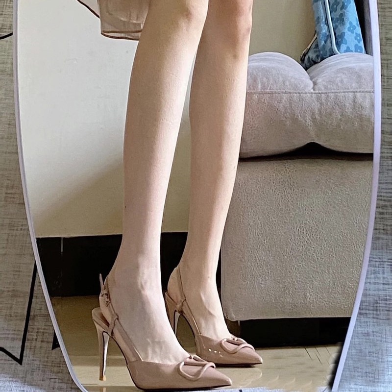 Giày Cao Gót Da Bóng Hở Ngón Cài Khóa Chữ v Thời Trang Xuân Hè Kiểu Mới Cho Nữ