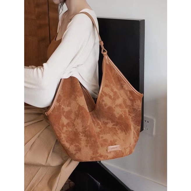 Túi Xách tote Vải Nhung Phong Cách retro Hàn Quốc Thời Trang Mới 2023