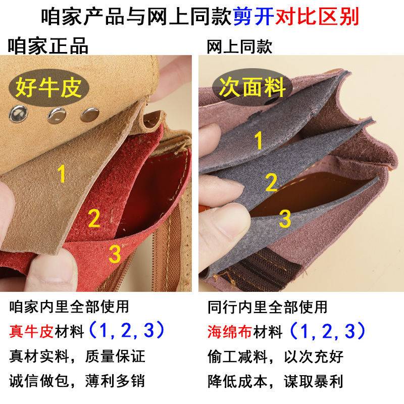 Túi Đeo Hông Đựng Điện Thoại Bằng Da Bò Dày Dặn Chống Thấm Nước / Mòn 13.3cm 20cm 21.6cm Thời Trang Cho Nam Và Nữ