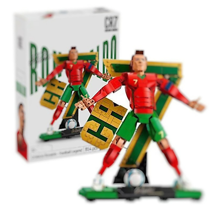 Tương thích với Football Legend C Luo Khối xây dựng 43016 Star Little Ronaldo Boy Đồ chơi lắp ráp