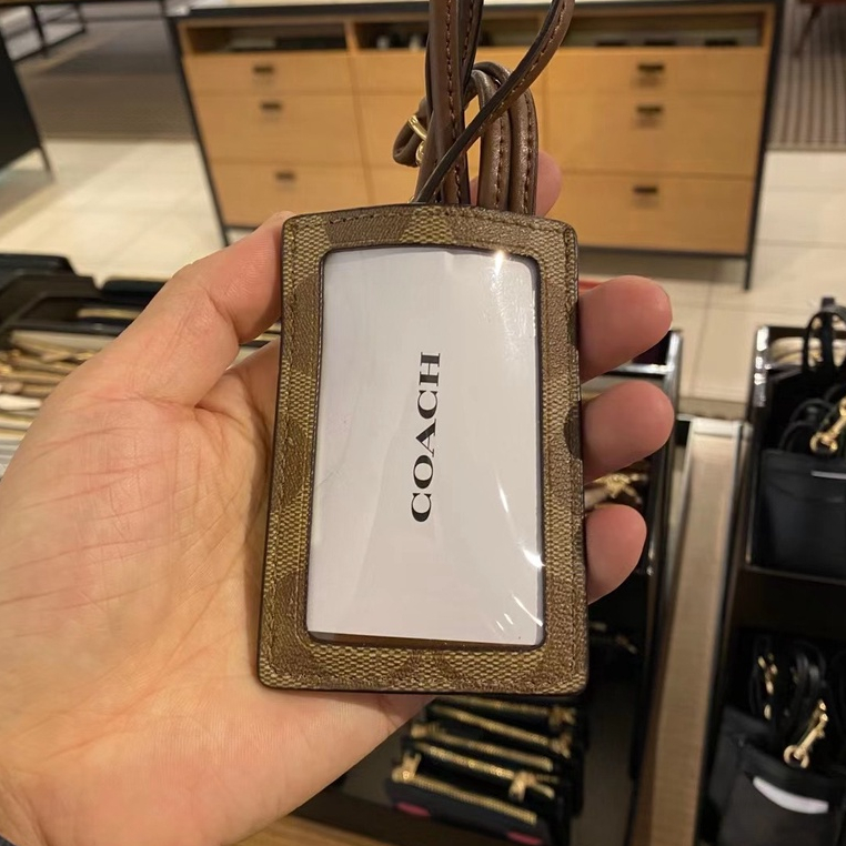 Dây Đeo Thẻ ID In Logo Coach Phong Cách Cổ Điển Giá Đỡ